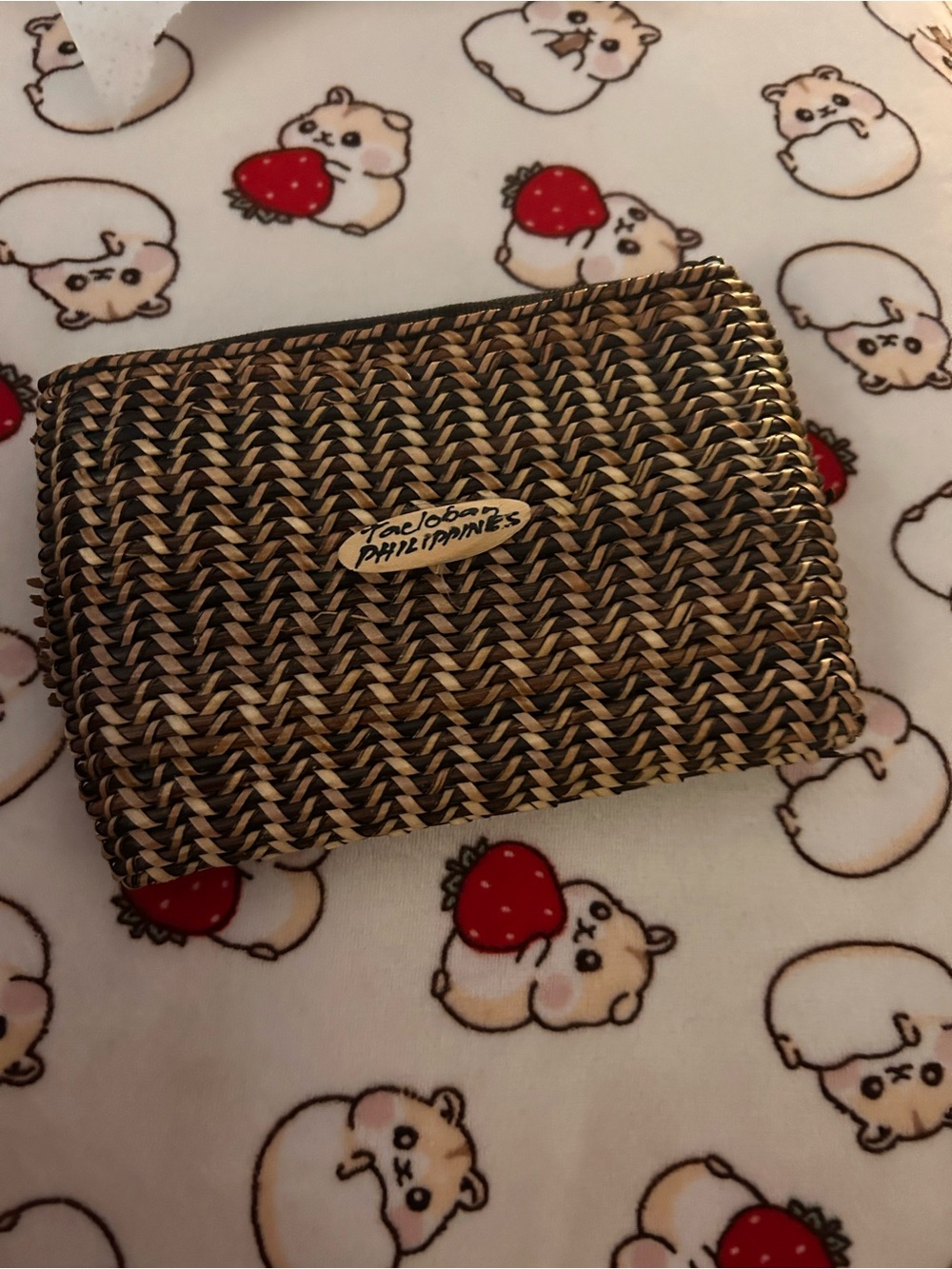 Woven Card Holder - Brown & Tan